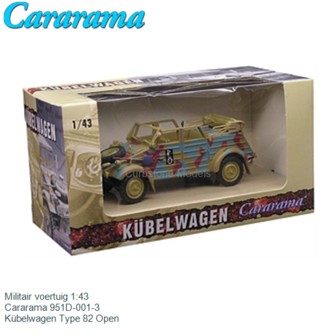 Militair voertuig 1:43 | Cararama 951D-001-3 | K&uuml;belwagen Type 82 Open