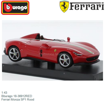1:43 | Bburago 18-36912RED | Ferrari Monza SP1 Rood