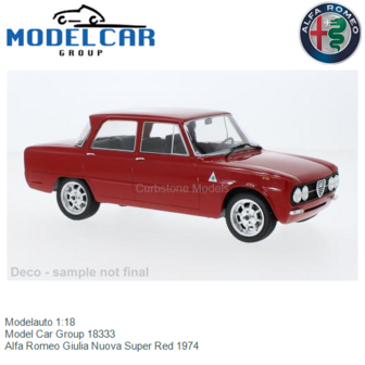 Modelauto 1:18 | Model Car Group 18333 | Alfa Romeo Giulia Nuova Super Red 1974