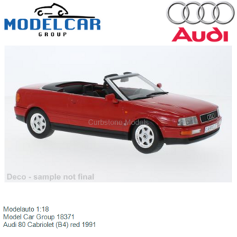 Modelauto 1:18 | Model Car Group 18371 | Audi 80 Cabriolet (B4) red 1991