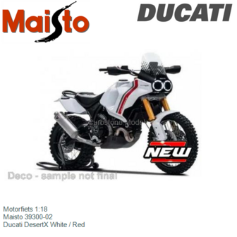 Motorfiets 1:18 | Maisto 39300-02 | Ducati DesertX White / Red