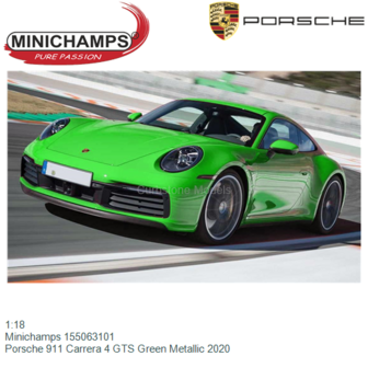 1:18 | Minichamps 155063101 | Porsche 911 Carrera 4 GTS Green Metallic 2020