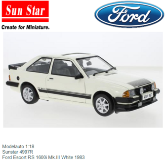 Modelauto 1:18 | Sunstar 4997R | Ford Escort RS 1600i Mk.III White 1983