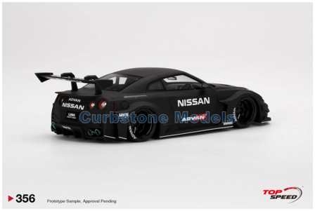 Modelauto 1:18 | Top Speed TS0356 | Nissan 35GT-RR LB-Silhouette Ver.2 LBWK Matt Black ADVAN 2021
