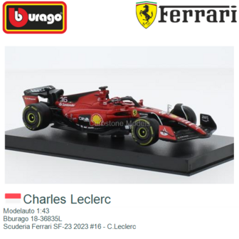Modelauto 1:43 | Bburago 18-36835L | Scuderia Ferrari SF-23 2023 #16 - C.Leclerc