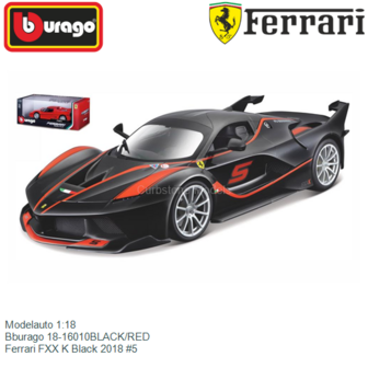 Modelauto 1:18 | Bburago 18-16010BLACK/RED | Ferrari FXX K Black 2018 #5