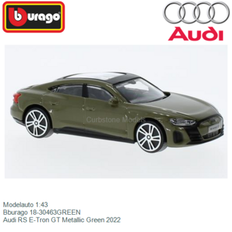 Modelauto 1:43 | Bburago 18-30463GREEN | Audi RS E-Tron GT Metallic Green 2022