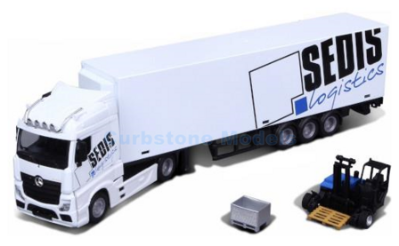 Vrachtwagen 1:43 | Bburago 18-31471 | Mercedes Benz Actros | SEDIS Logistics
