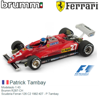 Modelauto 1:43 | Brumm R287-CH | Scuderia Ferrari 126 C2 1982 #27 - P.Tambay