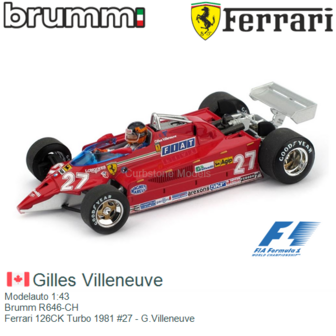 Modelauto 1:43 | Brumm R646-CH | Ferrari 126CK Turbo 1981 #27 - G.Villeneuve