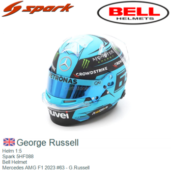 Helm 1:5 | Spark 5HF088 | Bell Helmet | Mercedes AMG F1 2023 #63 - G.Russell