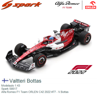 Modelauto 1:43 | Spark S8517 | Alfa Romeo F1 Team ORLEN C42 2022 #77 - V.Bottas