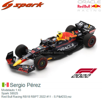 Modelauto 1:43 | Spark S8525 | Red Bull Racing RB18 RBPT 2022 #11 - S.P&amp;#233;rez
