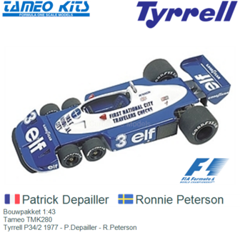 Bouwpakket 1:43 | Tameo TMK280 | Tyrrell P34/2 1977 - P.Depailler - R.Peterson