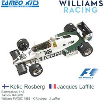 Bouwpakket 1:43 | Tameo TMK288 | Williams FW08C 1983 - K.Rosberg - J.Laffite