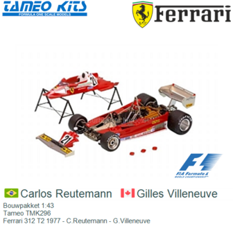 Bouwpakket 1:43 | Tameo TMK296 | Ferrari 312 T2 1977 - C.Reutemann - G.Villeneuve
