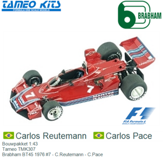 Bouwpakket 1:43 | Tameo TMK307 | Brabham BT45 1976 #7 - C.Reutemann - C.Pace