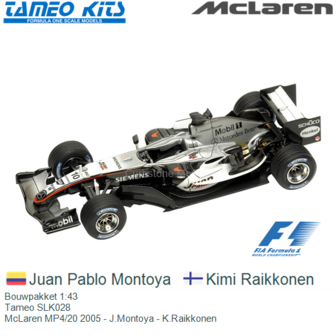 Bouwpakket 1:43 | Tameo SLK028 | McLaren MP4/20 2005 - J.Montoya - K.Raikkonen