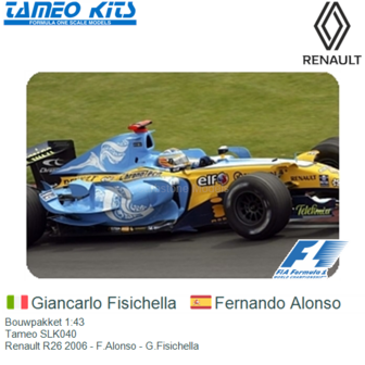 Bouwpakket 1:43 | Tameo SLK040 | Renault R26 2006 - F.Alonso - G.Fisichella