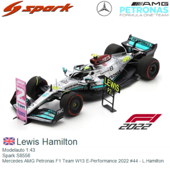 Modelauto 1:43 | Spark S8556 | Mercedes AMG Petronas F1 Team W13 E-Performance 2022 #44 - L.Hamilton
