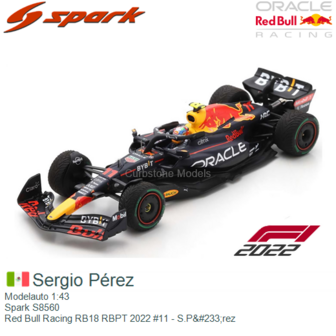 Modelauto 1:43 | Spark S8560 | Red Bull Racing RB18 RBPT 2022 #11 - S.P&amp;#233;rez
