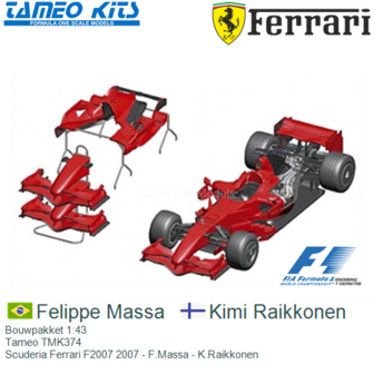 Bouwpakket 1:43 | Tameo TMK374 | Scuderia Ferrari F2007 2007 - F.Massa - K.Raikkonen