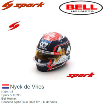 Helm 1:5 | Spark 5HF093 | Bell Helmet | Scuderia AlphaTauri 2023 #21 - N.de Vries