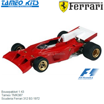 Bouwpakket 1:43 | Tameo TMK387 | Scuderia Ferrari 312 B3 1972