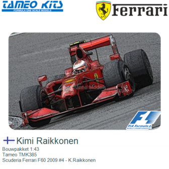 Bouwpakket 1:43 | Tameo TMK385 | Scuderia Ferrari F60 2009 #4 - K.Raikkonen