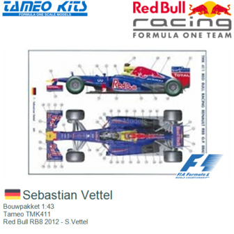 Bouwpakket 1:43 | Tameo TMK411 | Red Bull RB8 2012 - S.Vettel