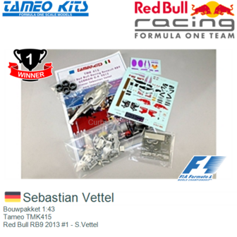 Bouwpakket 1:43 | Tameo TMK415 | Red Bull RB9 2013 #1 - S.Vettel