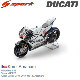 Motorfiets 1:43 | Spark M43022 | Aspar Ducati GP15 2017 #19 - K.Abraham