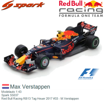 Modelauto 1:43 | Spark S5037 | Red Bull Racing RB13 Tag Heuer 2017 #33 - M.Verstappen