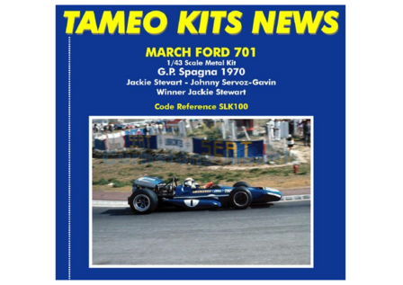 Bouwpakket 1:43 | Tameo SLK100 | March Ford 701 1970 #1 - J.Servoz-Gavin - J.Stewart