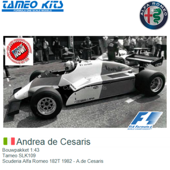 Bouwpakket 1:43 | Tameo SLK109 | Scuderia Alfa Romeo 182T 1982 - A.de Cesaris