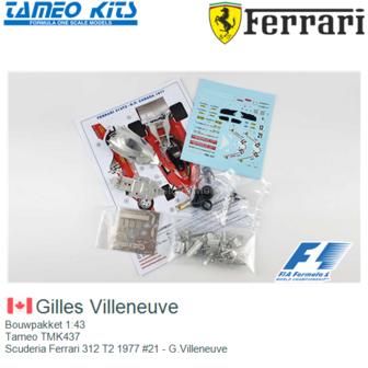 Bouwpakket 1:43 | Tameo TMK437 | Scuderia Ferrari 312 T2 1977 #21 - G.Villeneuve