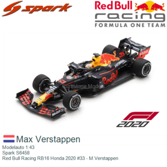 Modelauto 1:43 | Spark S6458 | Red Bull Racing RB16 Honda 2020 #33 - M.Verstappen