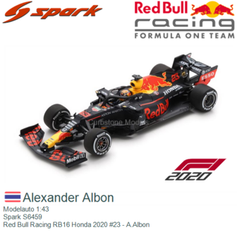 Modelauto 1:43 | Spark S6459 | Red Bull Racing RB16 Honda 2020 #23 - A.Albon