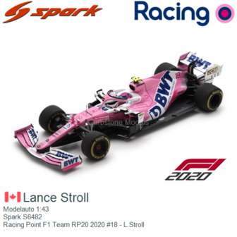 Modelauto 1:43 | Spark S6482 | Racing Point F1 Team RP20 2020 #18 - L.Stroll