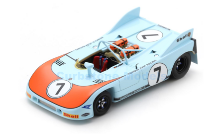 Modelauto 1:43 | Spark S2333 | Porsche 908/03 Gulf Racing Blue and Orange 1972 #7 - R.Joest - G.Sch&uuml;ler