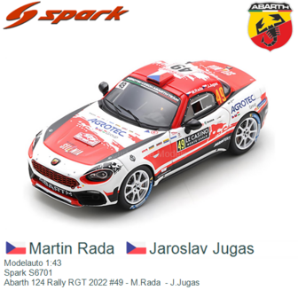 Modelauto 1:43 | Spark S6701 | Abarth 124 Rally RGT 2022 #49 - M.Rada  - J.Jugas 