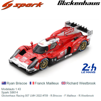 Modelauto 1:43 | Spark S8614 | Glickenhaus Racing 007 LMH 2022 #709 - R.Briscoe - F.Mailleux - R.Westbrook