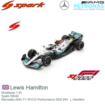 Modelauto 1:43 | Spark S8542 | Mercedes AMG F1 W13 E-Performance 2022 #44 - L.Hamilton