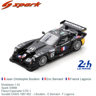 Modelauto 1:43 | Spark S4868 | Panoz Esperante GTR-1 | Soci&eacute;t&eacute; DAMS 1997 #52 - J.Boullion - E.Bernard - F.Lagorce