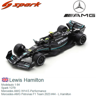 Modelauto 1:64 | Spark Y279 | Mercedes AMG W14 E-Performance | Mercedes-AMG Petronas F1 Team 2023 #44 - L.Hamilton