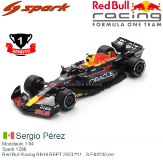 Modelauto 1:64 | Spark Y288 | Red Bull Racing RB19 RBPT 2023 #11 - S.P&amp;#233;rez