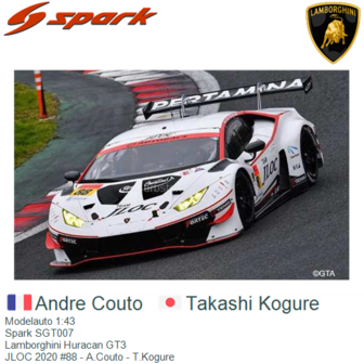 Modelauto 1:43 | Spark SGT007 | Lamborghini Huracan GT3 | JLOC 2020 #88 - A.Couto - T.Kogure
