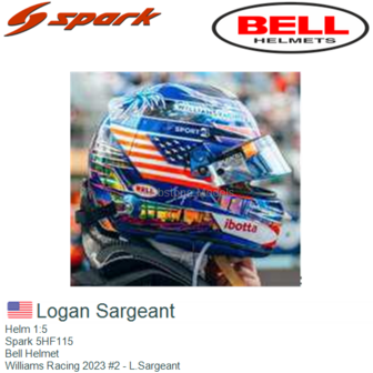 Helm 1:5 | Spark 5HF115 | Bell Helmet | Williams Racing 2023 #2 - L.Sargeant