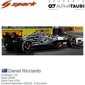 Modelauto 1:43 | Spark S8942 | Alpha Tauri AT04 | Scuderia AlphaTauri 2023 #3 - D.Ricciardo