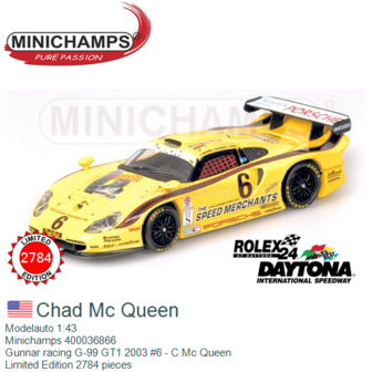 Modelauto 1:43 | Minichamps 400036866 | Gunnar racing G-99 GT1 2003 #6 - C.Mc Queen